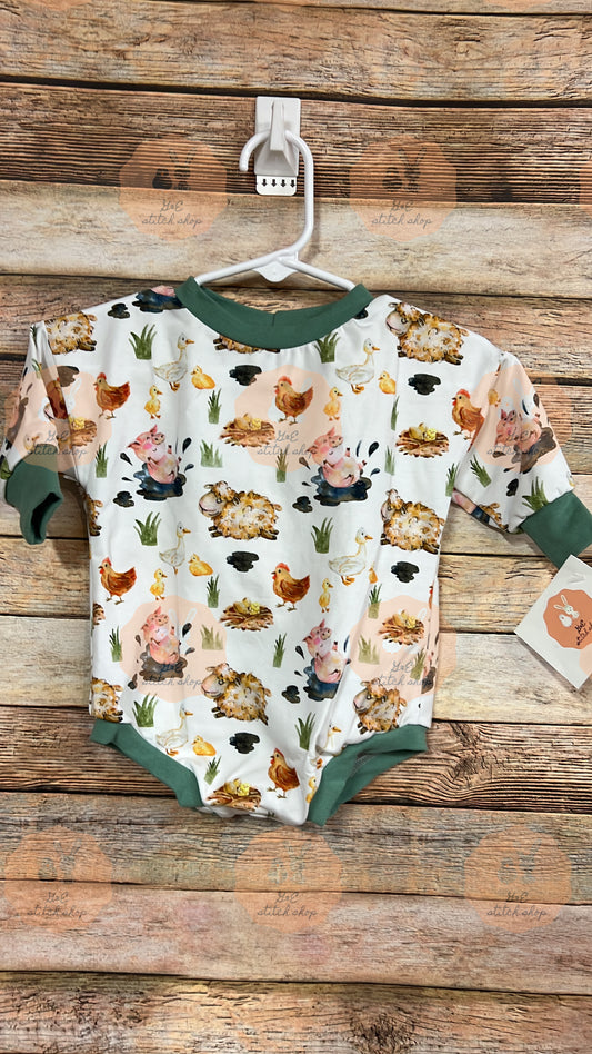 0-3m Farm Animal Sweater Romper