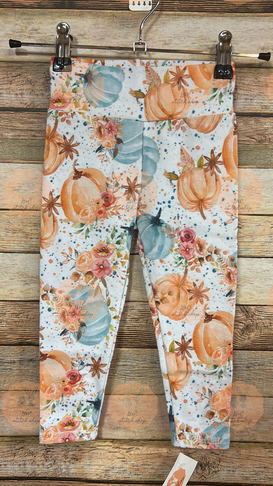 9-12m Floral Pumpkin Leggings