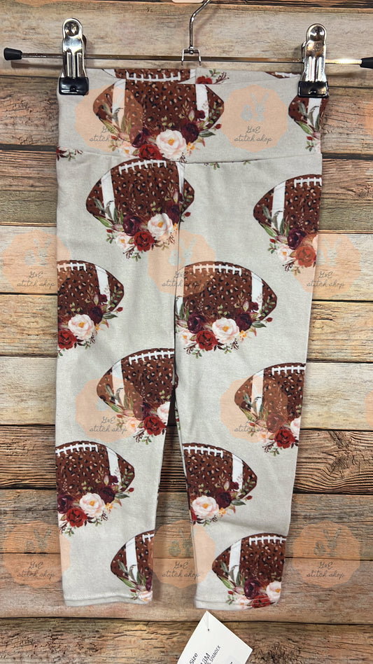 9-12m Floral Football Leggings