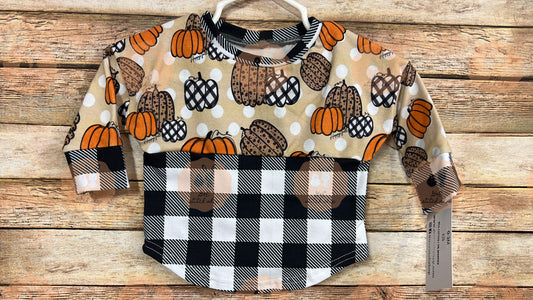 Patterned Pumpkin Two Tone Tee