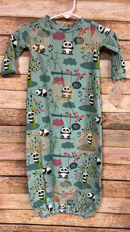 0-3m Panda Baby Gown