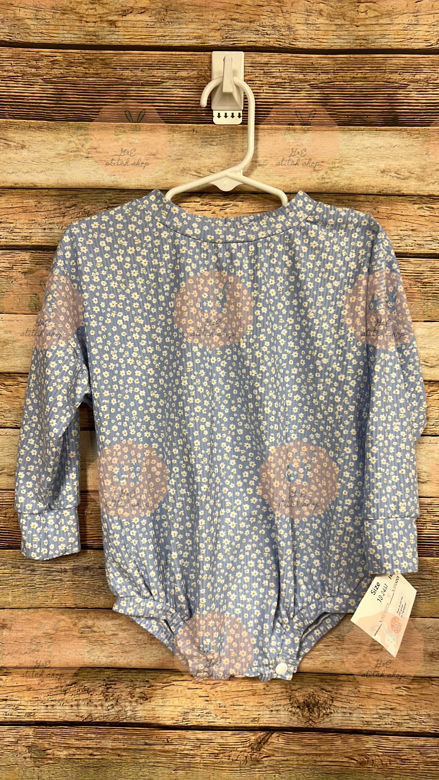 18-24m Blue Floral Sweater Romper