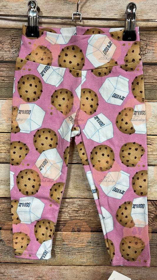 3-6m Pink Milk and Cookies Leggings