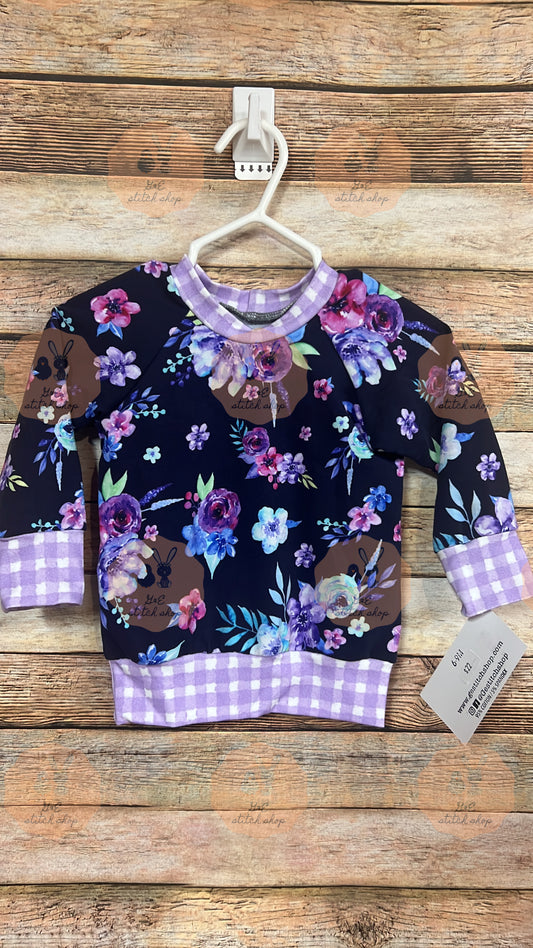 6-9m Purple Floral Tunic Sweater