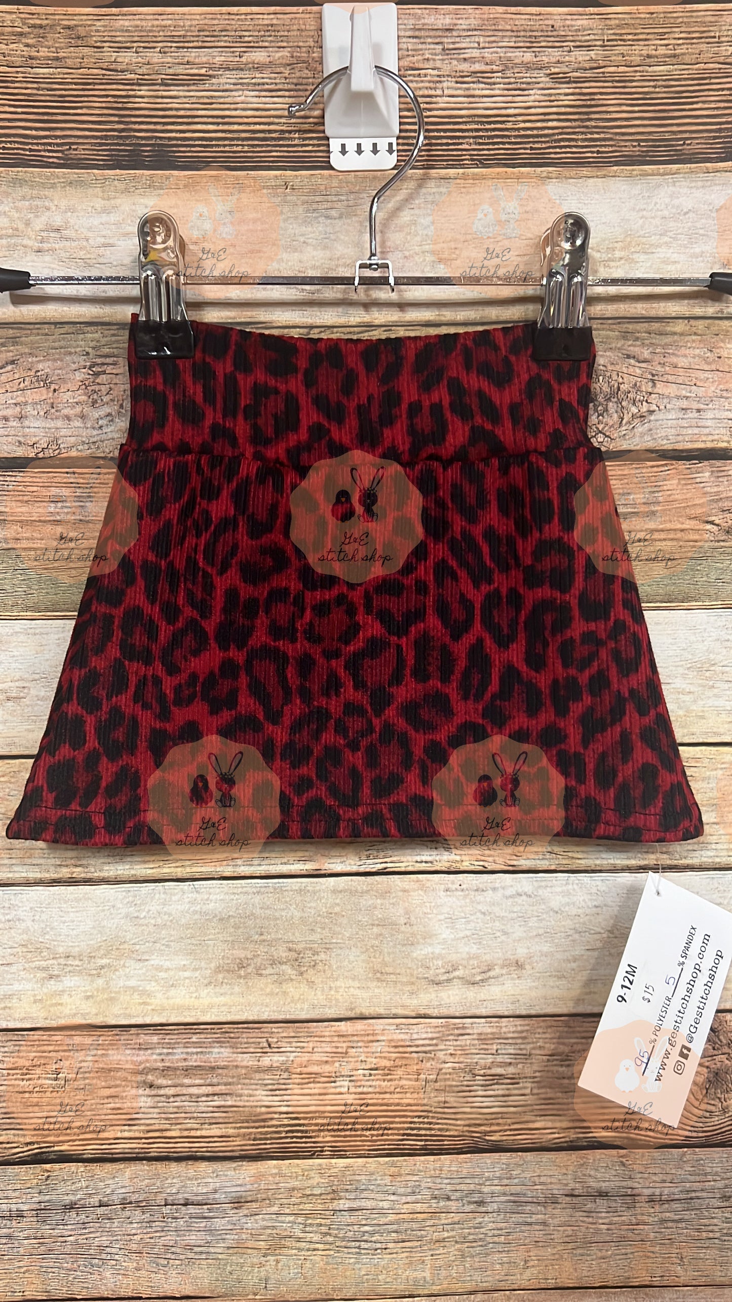 9-12m Red Leopard Skirt