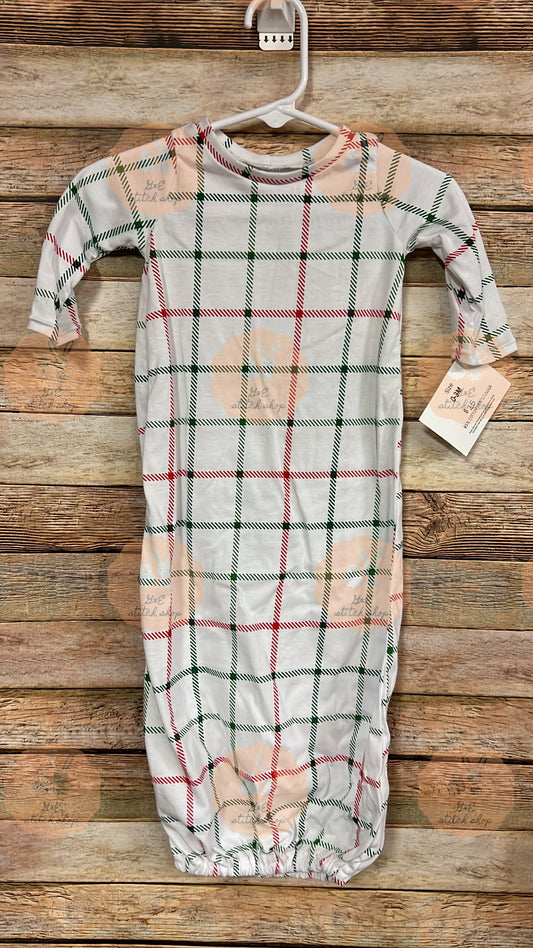 0-3m Plaid Baby Gown